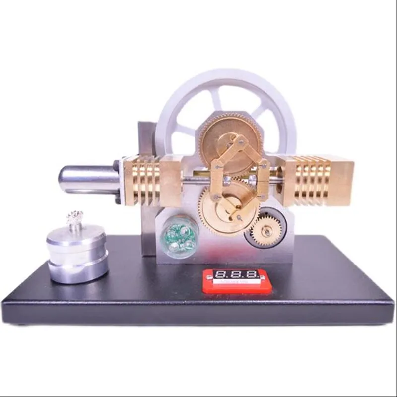 Stirling engine all metal power generation diamond juxtaposition educational science creative gift model