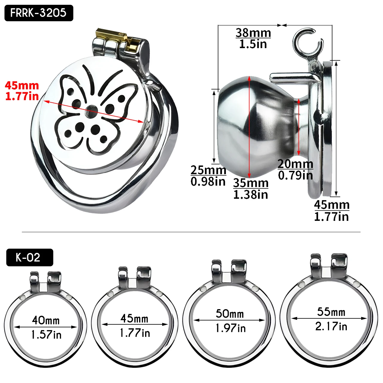 FRRK ثابت مجرى البول مقلوب سلبي شقة ذكر العفة قفص مع قسطرة السيليكون فراشة السيسيس القضيب مقاومة قفل الديك #2