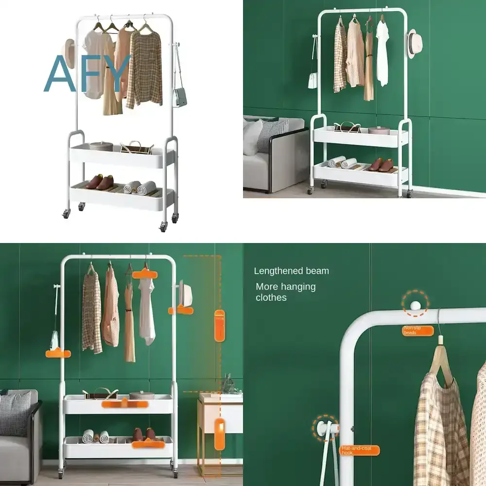 Creativity Coat Rack for Floor to Ceiling Bedroom Removable Hanger Interior Storage Shelf Home Hanging Drying Clothes Wall