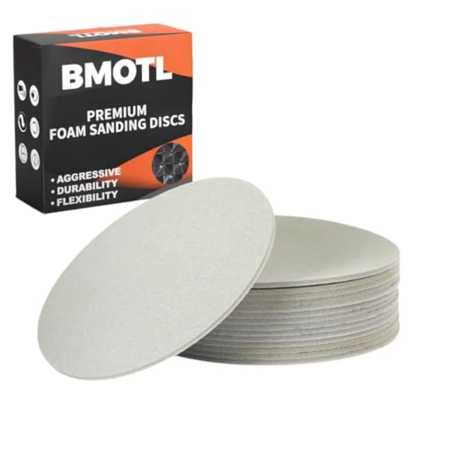 

6 Inch Foam Sanding Discs: 15Pcs 5000 Grit Hook and Loop Wet Dry Performance Sand Paper for Orbital Sander Round Sandpaper Repl