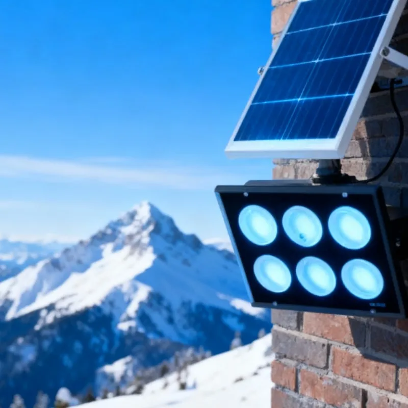 Solar Powered Flood Light with Remote Control, IP65 Waterproof Outdoor Solar Light for Garden Yard Garage Stairs​