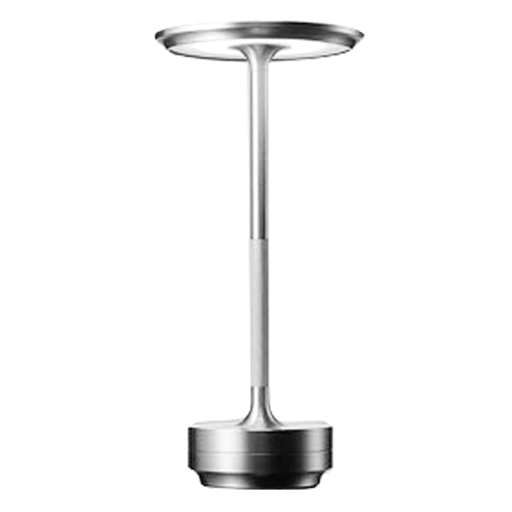 Lampada da Tavolo LED A71Z 2X, Lampada da Scrivania Retrò per Ristorante e Bar, Ricaricabile USB con Controllo Touch, Luce Notturna Argento