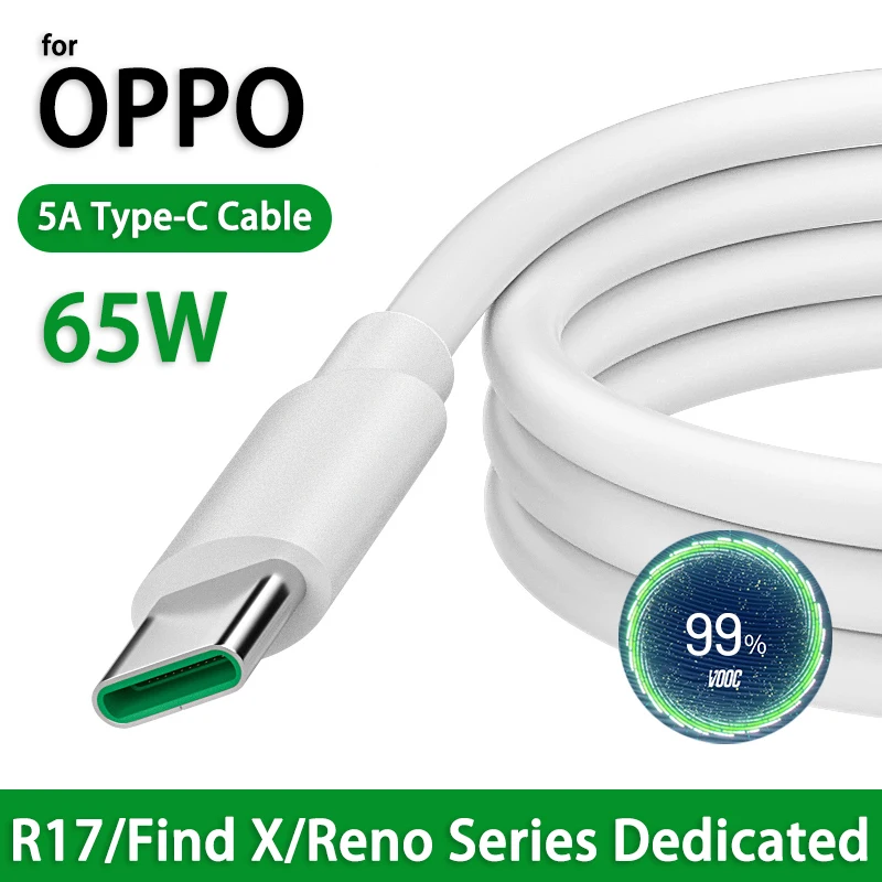 Câble USB type-c 65W 5A pour recharge rapide et transfert de données, cordon de chargeur usb-c pour téléphone OPPO, Xiaomi Redmi, Huawei et Samsung