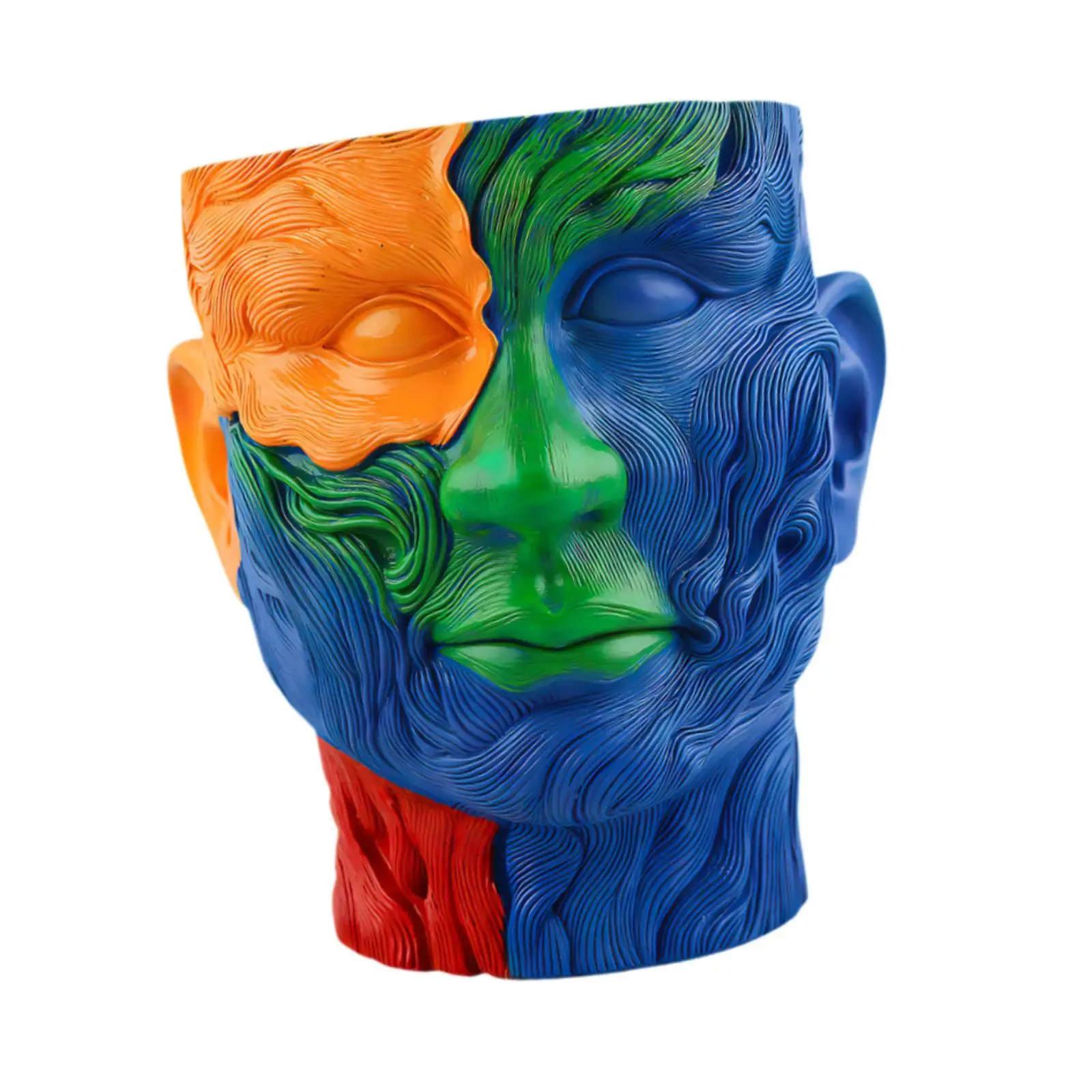 Painted Face Planter Friend Gift Plant Container Creative Flowerpot for Indoor/Outdoor Plants Garden Office Living Room Shelf