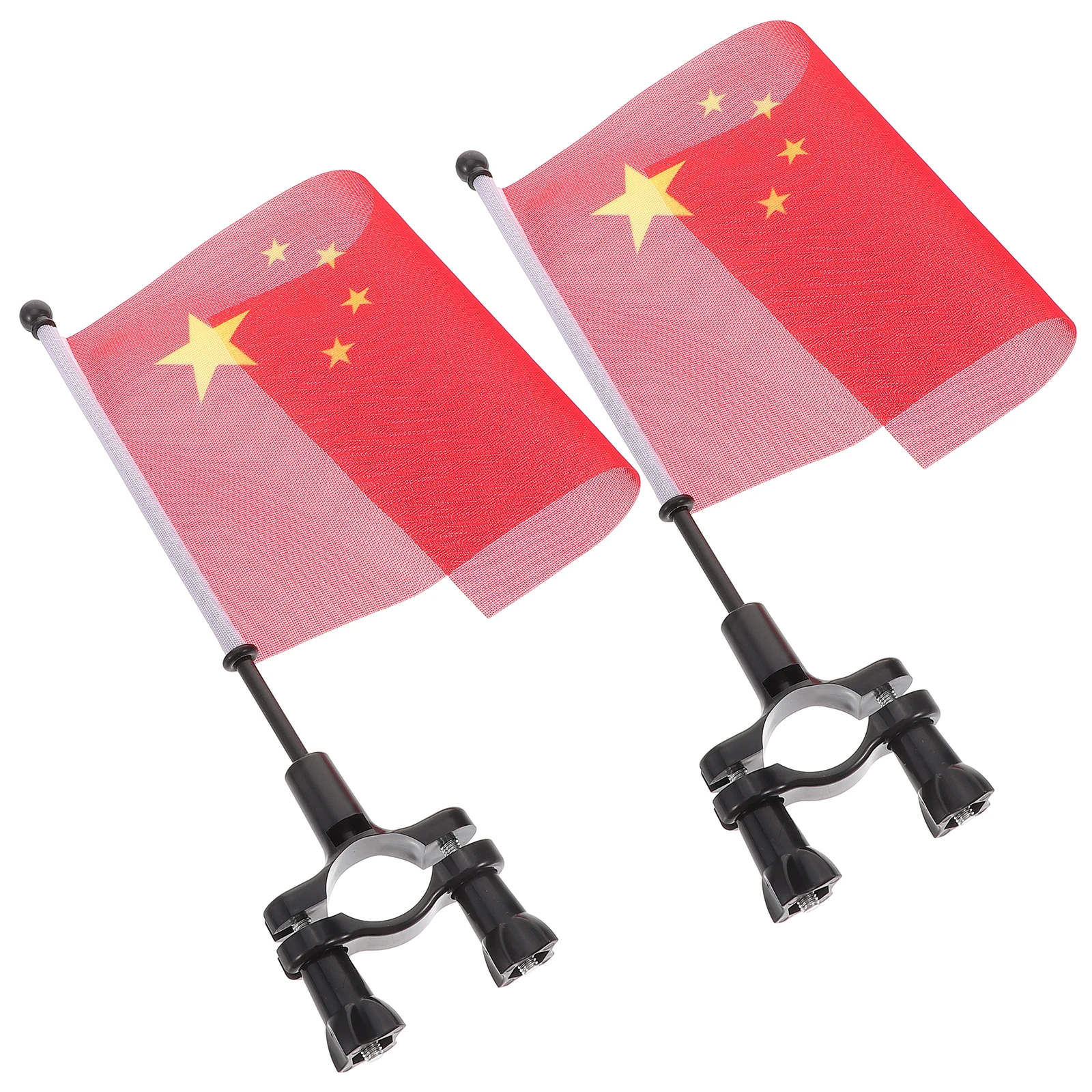 2Pcs Bright Color Bike Flag With Pole Durable Bicycle Handlebar Flag Stable Practical For Pet Watering Tool