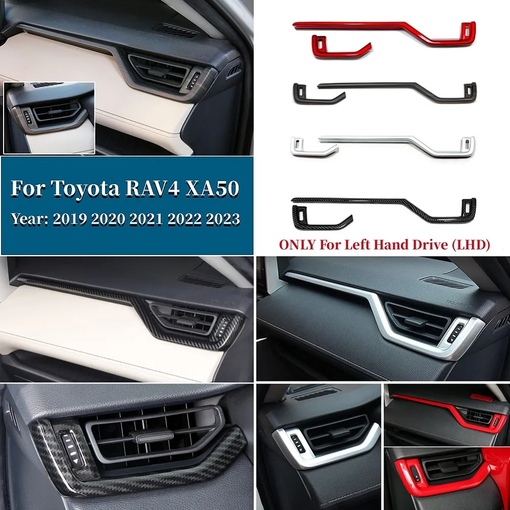 For Toyota RAV4 RAV 4 2019-2023 XA50 Hybrid Car Central Control Dashboard Air Outlet Cover Trim Strip ABS Interior Accessories