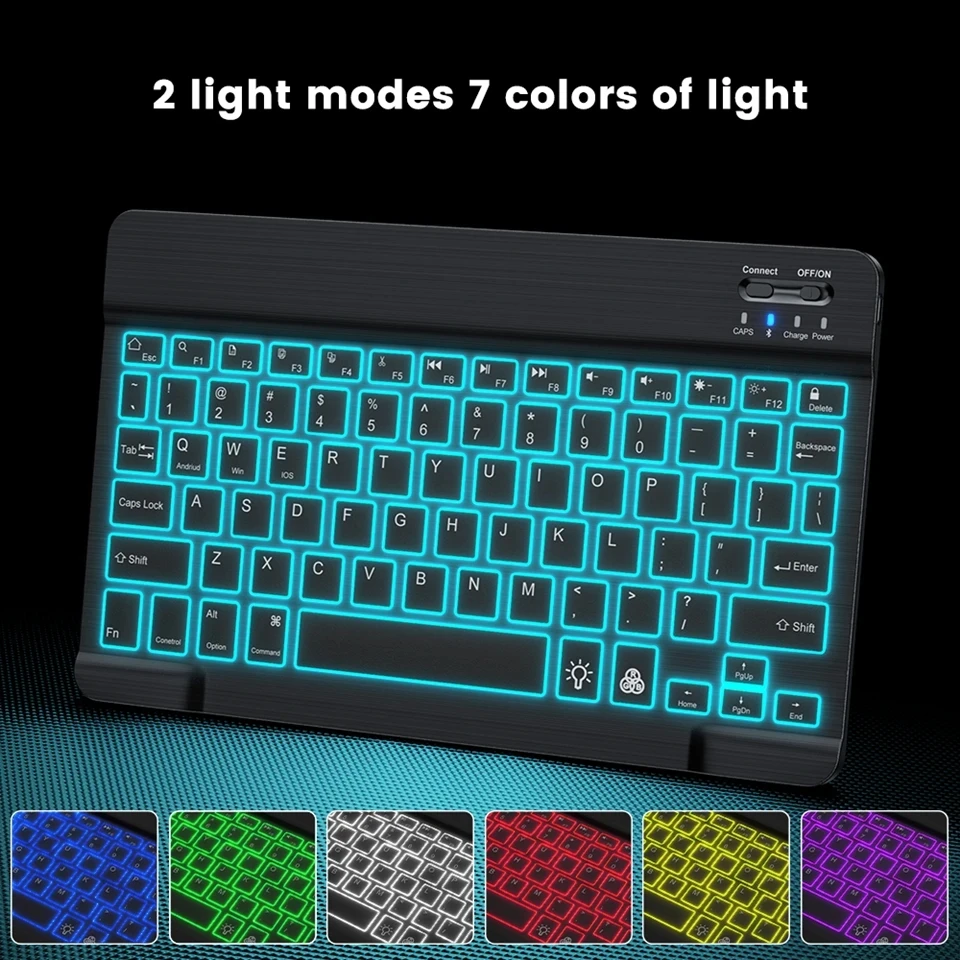 Bluetooth Keyboard And Mouse Set Mini Wireless Keyboard and Mouse Kit Rechargeable RGB Russian Keyboards 10 Inch For iPad Tablet