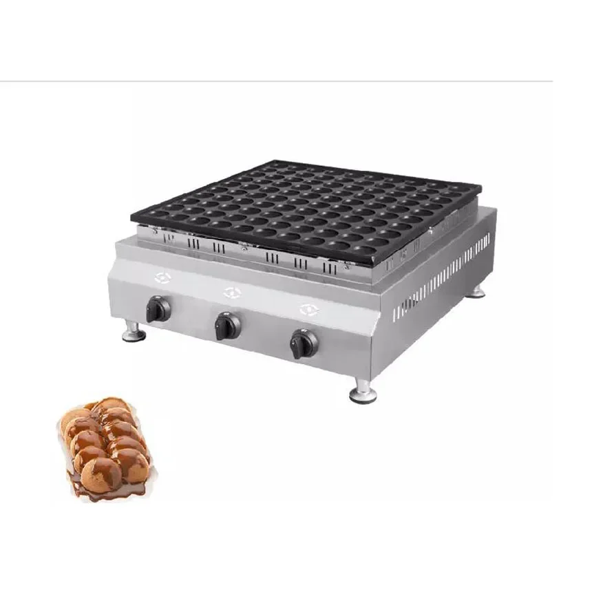 LPG Gas Type Poffertjes Maker Machine, Mini Pancake Machine Grill, Waffle Maker, 100 Holes