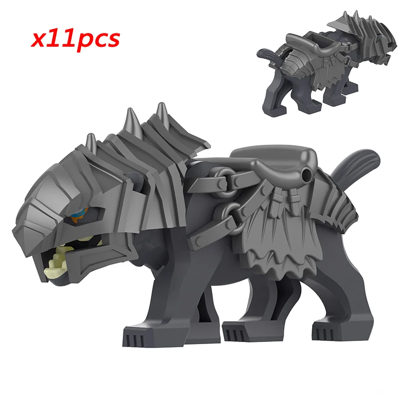 Mittelalterlicher Ork-Krieger, LOTR Große Figur, Uruk-Kriegschariot, Bausteine, 3 Stile, Spielzeug, Geschenk für Sammler