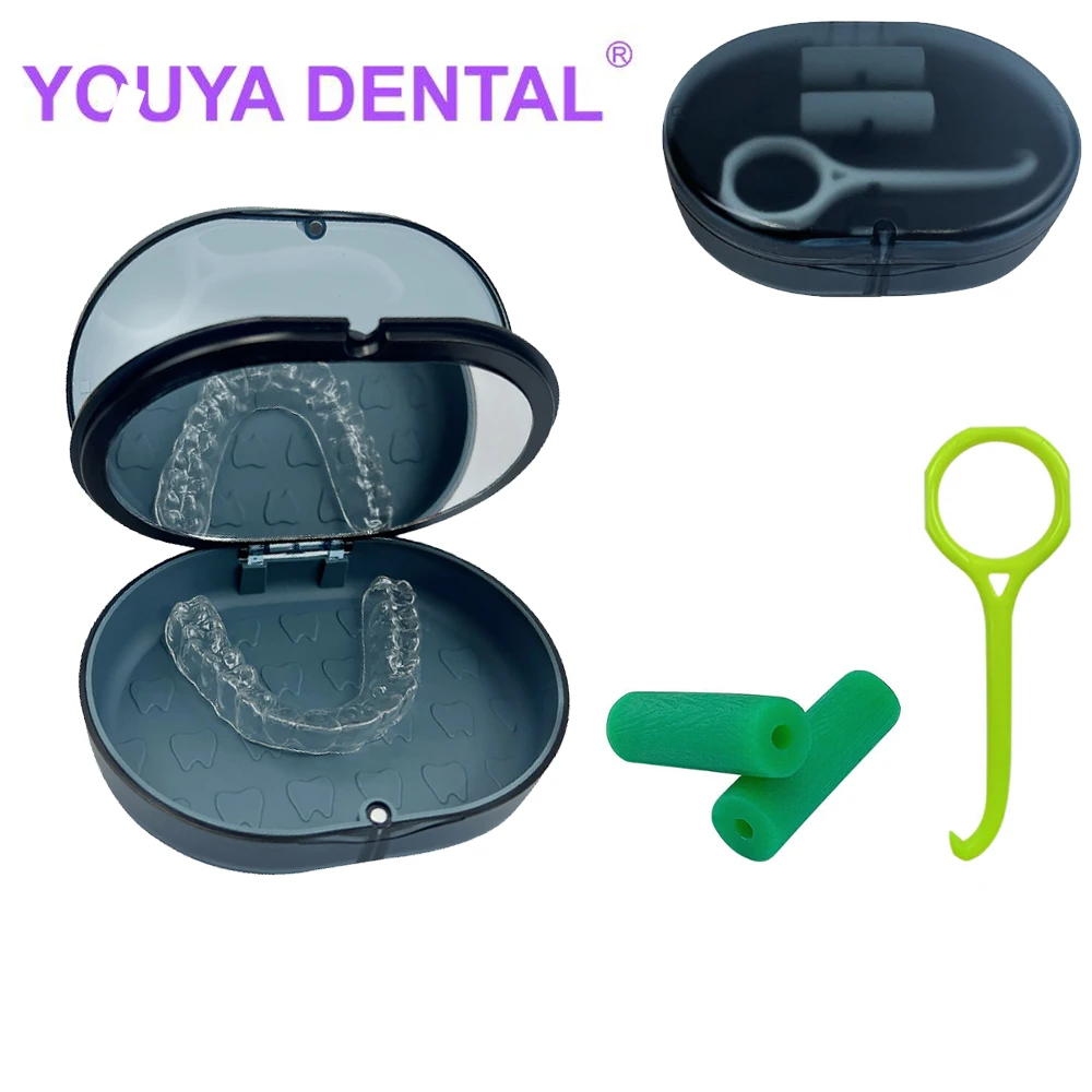 Portable Double Layer Orthodontic Retainer Braces Storage Box With Mirror Teeth Soaking Denture Cleaning Tooth Organizer Case