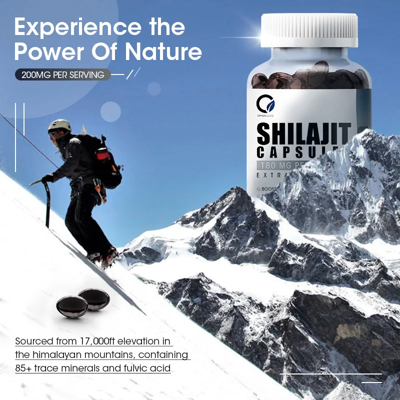 100% Pure Organic Himalayan Shilajit 20:1 Extract, 50% Fulvic Acid, 20X Potency, Rich in Trace Minerals, Non-GMO, Vegan