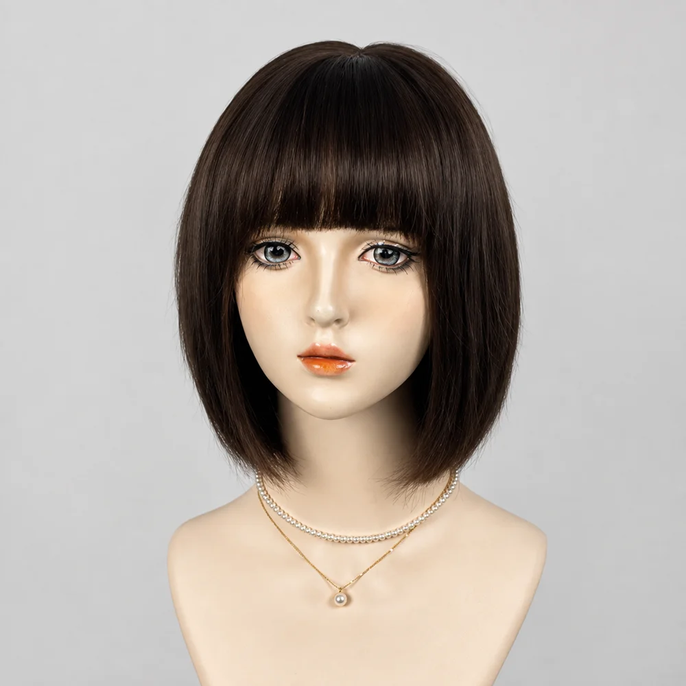 10inch Pu Wig Silk Base Short Yaki Bob Human Hair Wigs for Women Italian Yaki 5X5 Silk Top Wigs Human Hair Glueless Short