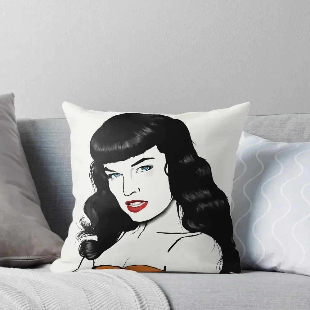 

Bettie Page Throw Pillow Cushions Cover Plaid Sofa anime girl luxury sofa pillows pillow