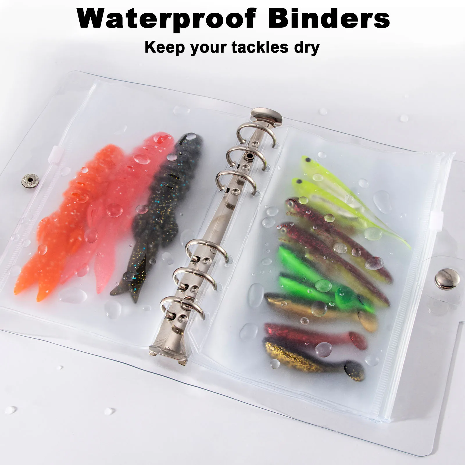 Funda impermeable tipo billetera para señuelos y vinilos plegable