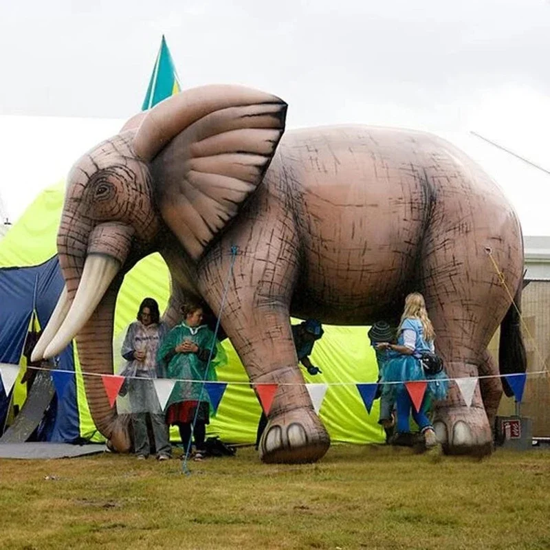 Elefante con 3 m gigante gonfiabile bianco Tusk grande palloncino modello mascotte animale rosa colorato per eventi di sfilata Pubblicità