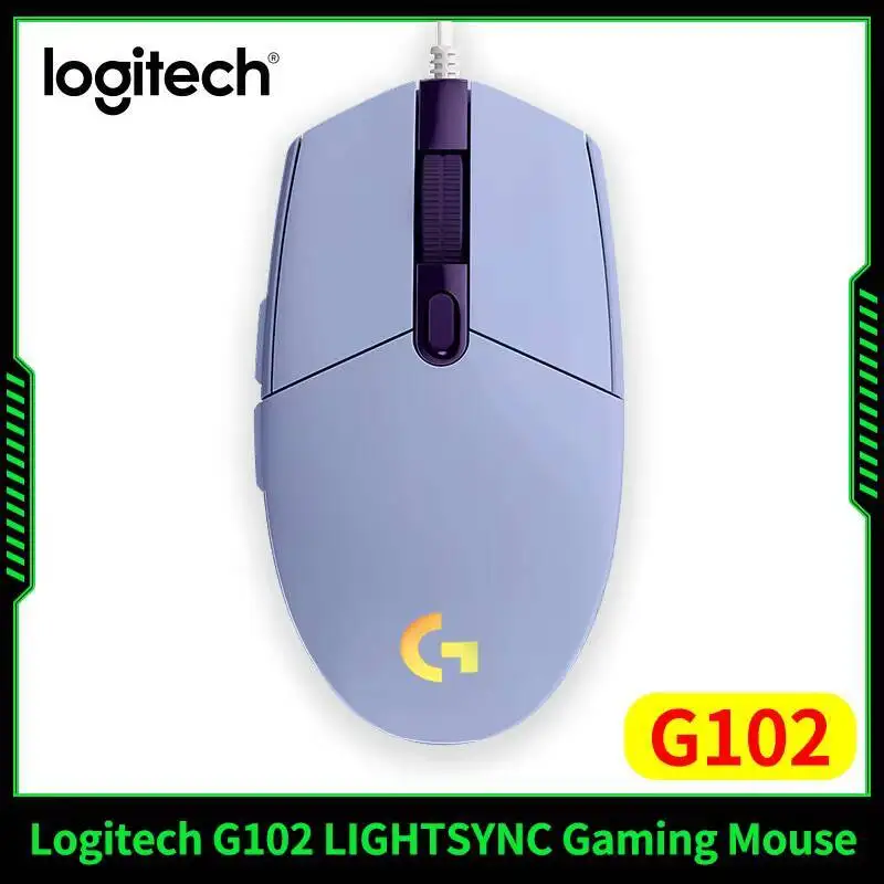 لوجيتك G G102 ماوس سلكي من الجيل الثاني للرياضات الإلكترونية الميكانيكية CS لعبة مسدس ضغط الدجاج مخصصة محيطية RGB li