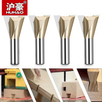 HUHAO 1/4inch 1/2inch Dovetail Joint Router Bit 12.7mm Shank Milling Cutter Carbide Steel Engraving Cutting CNC Tools For Wood