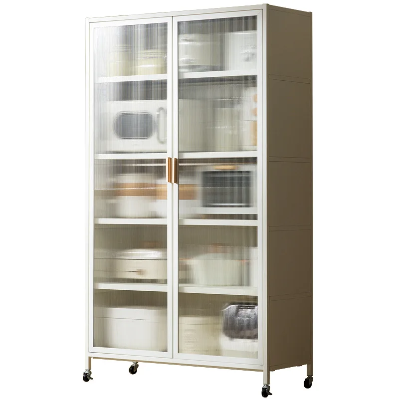 Kitchen rack Multifunctional floor-to-ceiling multi-layer household storage cabinet Microwave oven storage rack Bowl storage cab