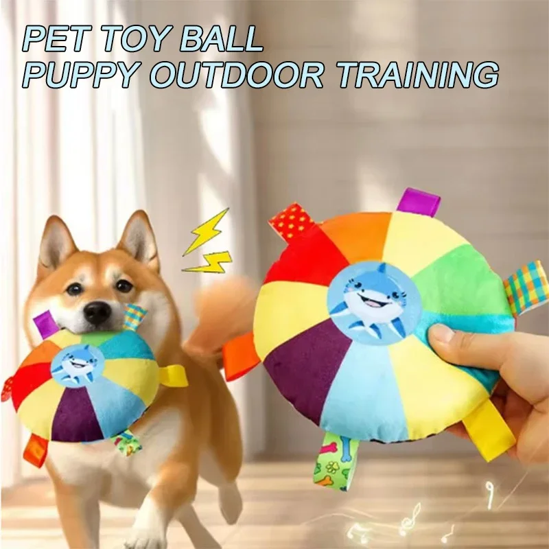 16cm Interactive Dog Soccer Ball Toy with Grab Tabs, Durable Bite Chew Ball, Puppy Outdoor Training Pet Accessory