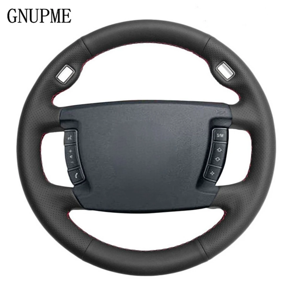 Hand-stitched Black Artificial Leather Car Steering Wheel Cover For BMW E65 E66 2001-2008 (4-Spoke)