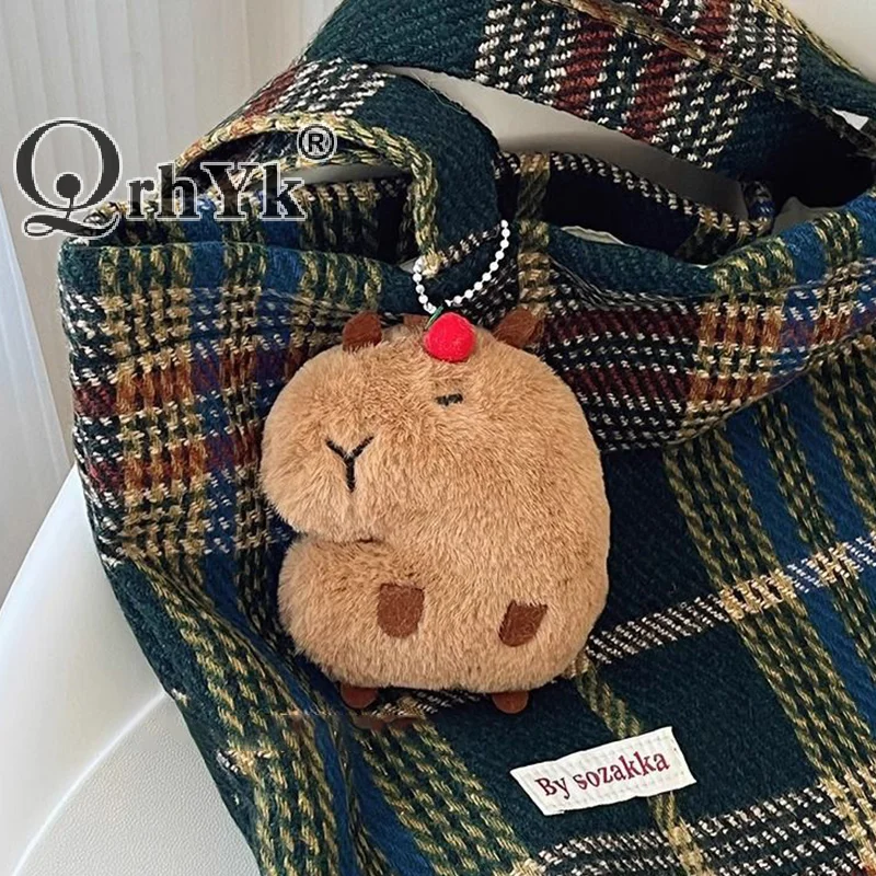 Милый-плюшевый-брелок-с-капибарой-мультяшная-капибара-плюшевая-кукла-игрушка-украшение-для-рюкзака-подвеска-автомобильный-брелок-подвеска-подарки