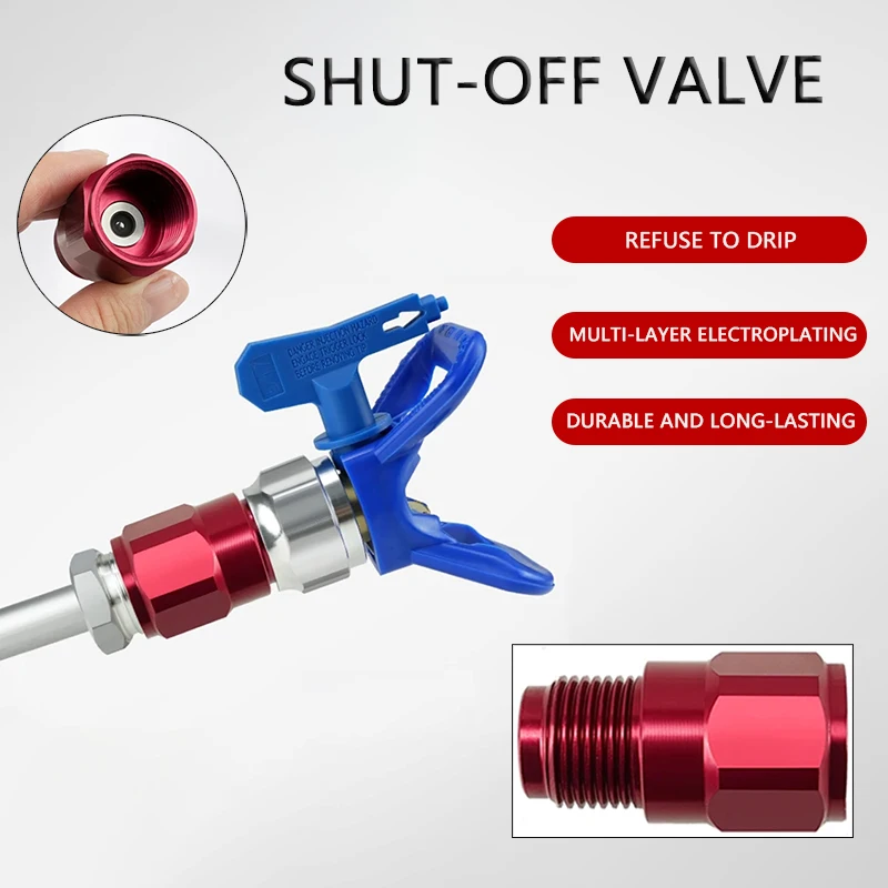 

Shut-off Valve Extension Anti-spitting Valve Airless Spray Adapter Joint for High Pressure Airless Paint Sprayers Gun Extensions