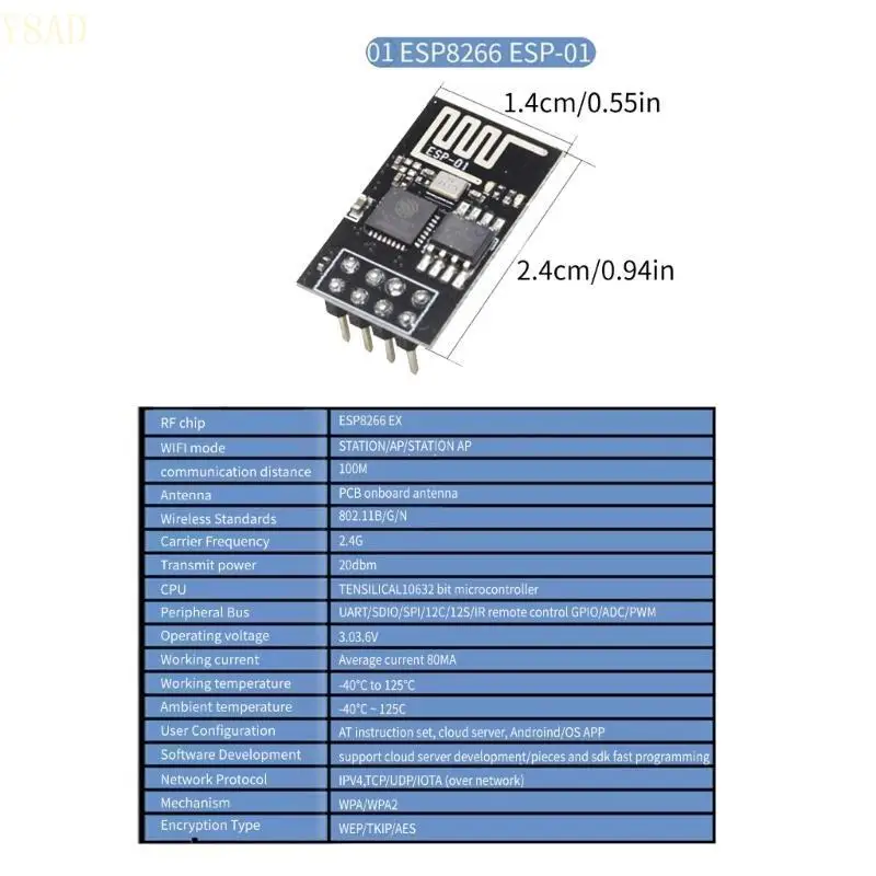 Y8AD ESP8266 ESP-01S ESP-01 ESP-07S ESP-07 ESP-12E ESP-12S ESP-12F WIFI Модуль