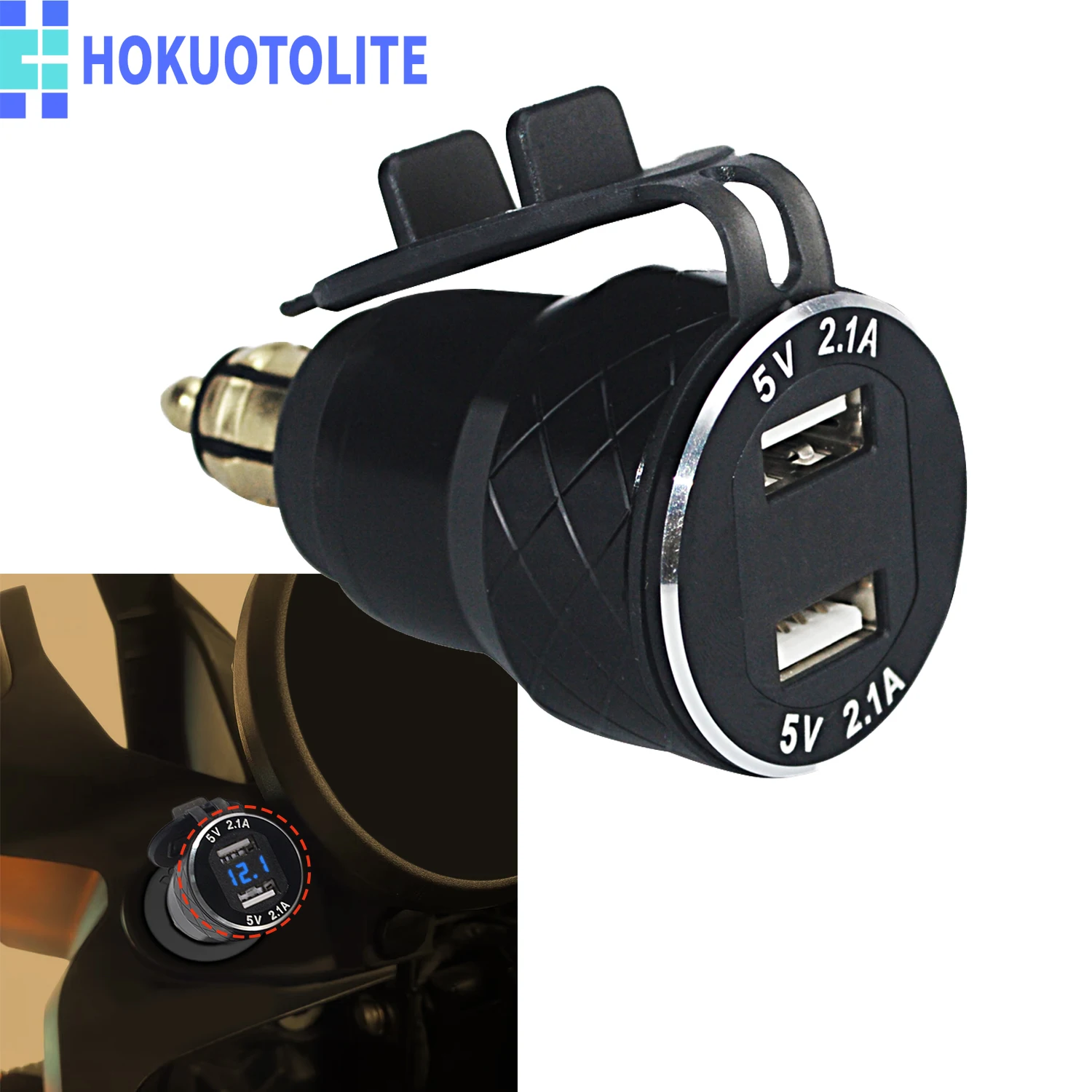 QC3.0 DIN Hella Plug Dual USB Type-C Charger 12V Motorcycle Power Adapter For BMW Ducati R1200GS R1250GS F800GS F650GS Tiger 800