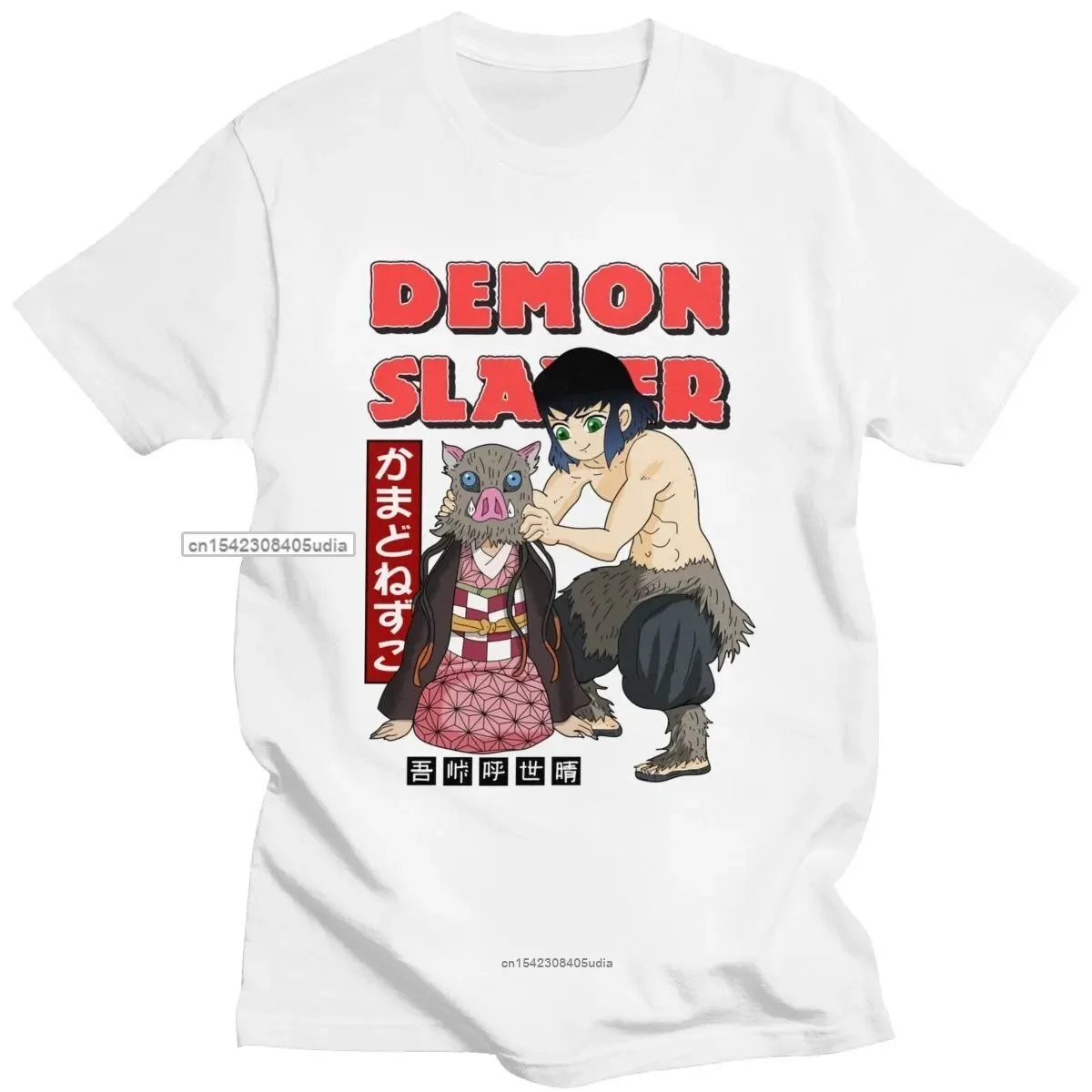 Unique Demon Slayer T Shirt Men womens Streetwear Kimetsu No Yaiba Tshirts Short Sleeve Nezuko And Inosuke Tshirt Cotton  Tshirt