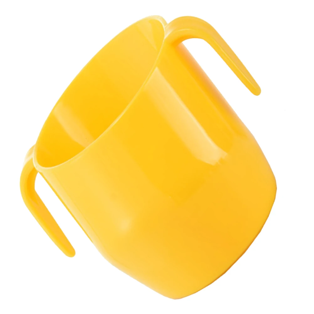 

1Pcs Kids Training Cup Lemon Yellow 200Ml Ergonomic Slanted Mouth Double Handle Easy Carry Children Drinking Water Trainer