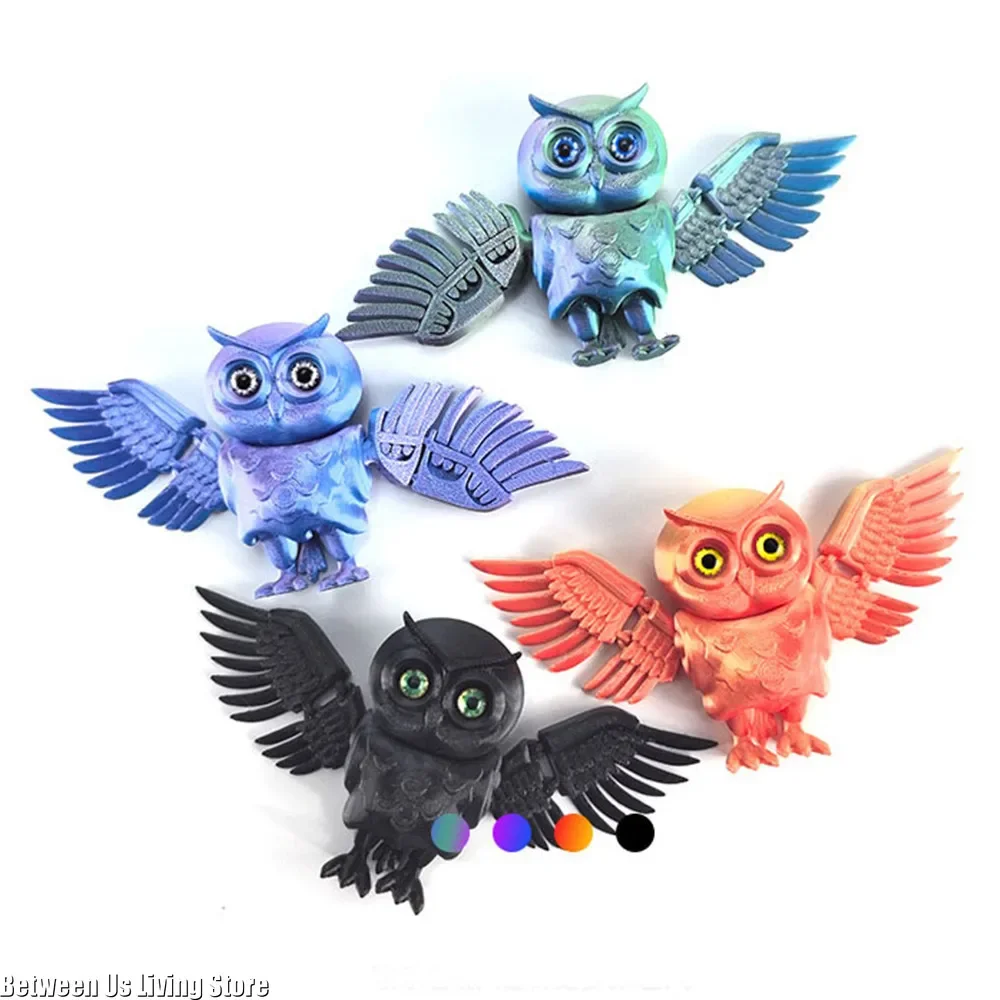 3D Printed Multi-Joint Movable Owl Ornament – Magic School Inspired Home Decor | Interactive Room Decoration & Kid’s Gift
