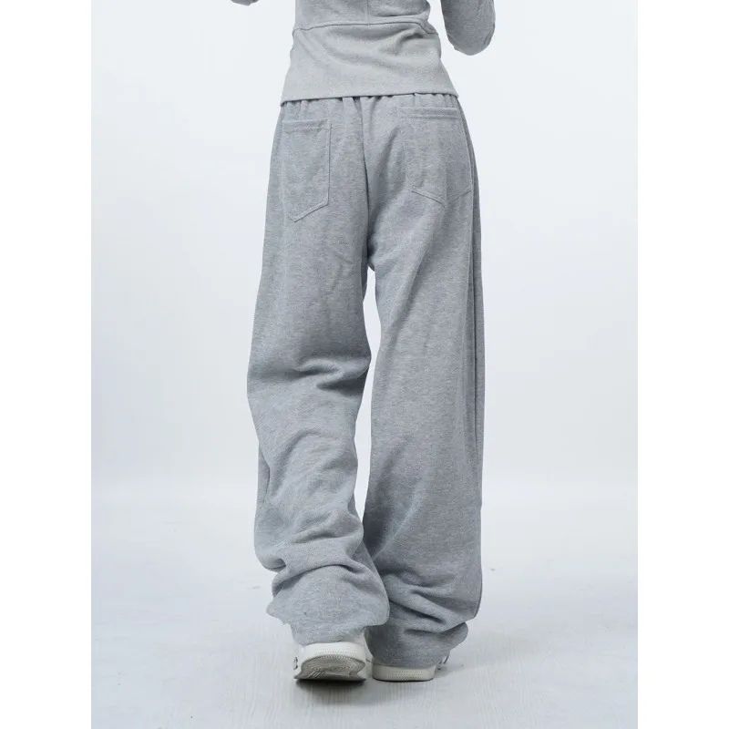 Deeptown Oversized Grey Women Sweatpants Korean Fashion Jogging Basic Straight Baggy Sport Pants Casual Trousers Summer Hip Hop