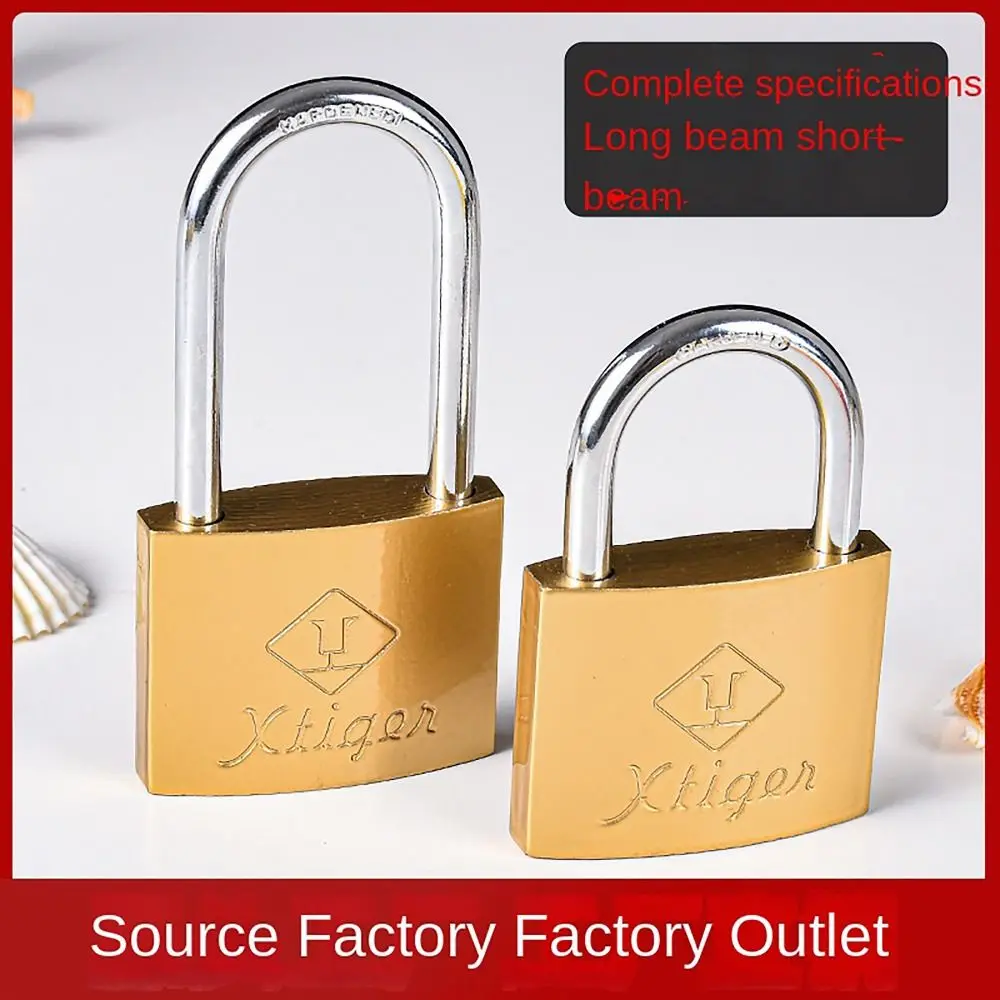 with 3 Keys Brass Padlock Anti-theft Iron Copper Lock Home Improvement Security Tool Student Household Lock for Travel Suitcase