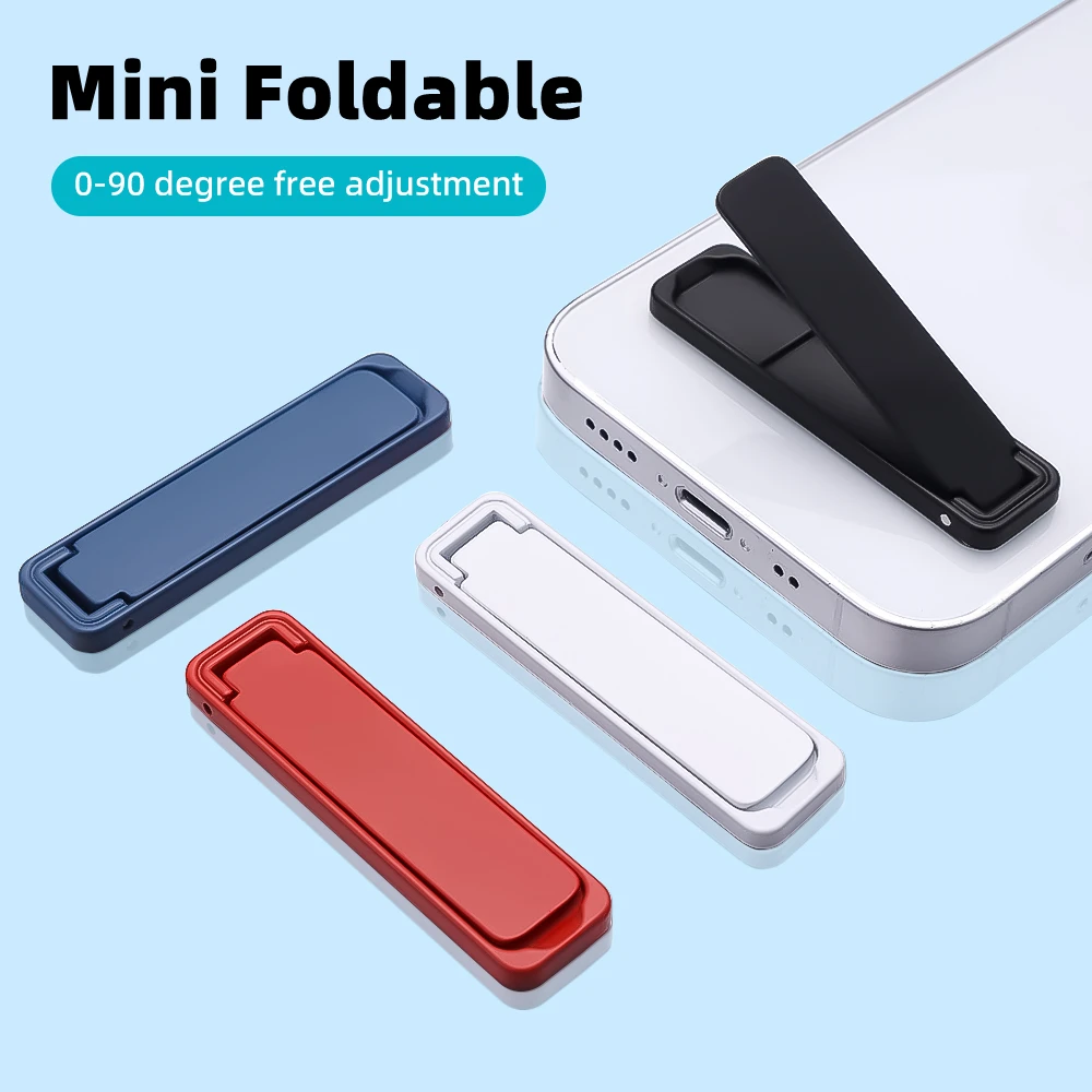 Ultra Thin Mini Metal Folding Mobile Phone Bracket Back Sticker Alloy Invisible Phone Desktop Stand Support For iPhone Samsung