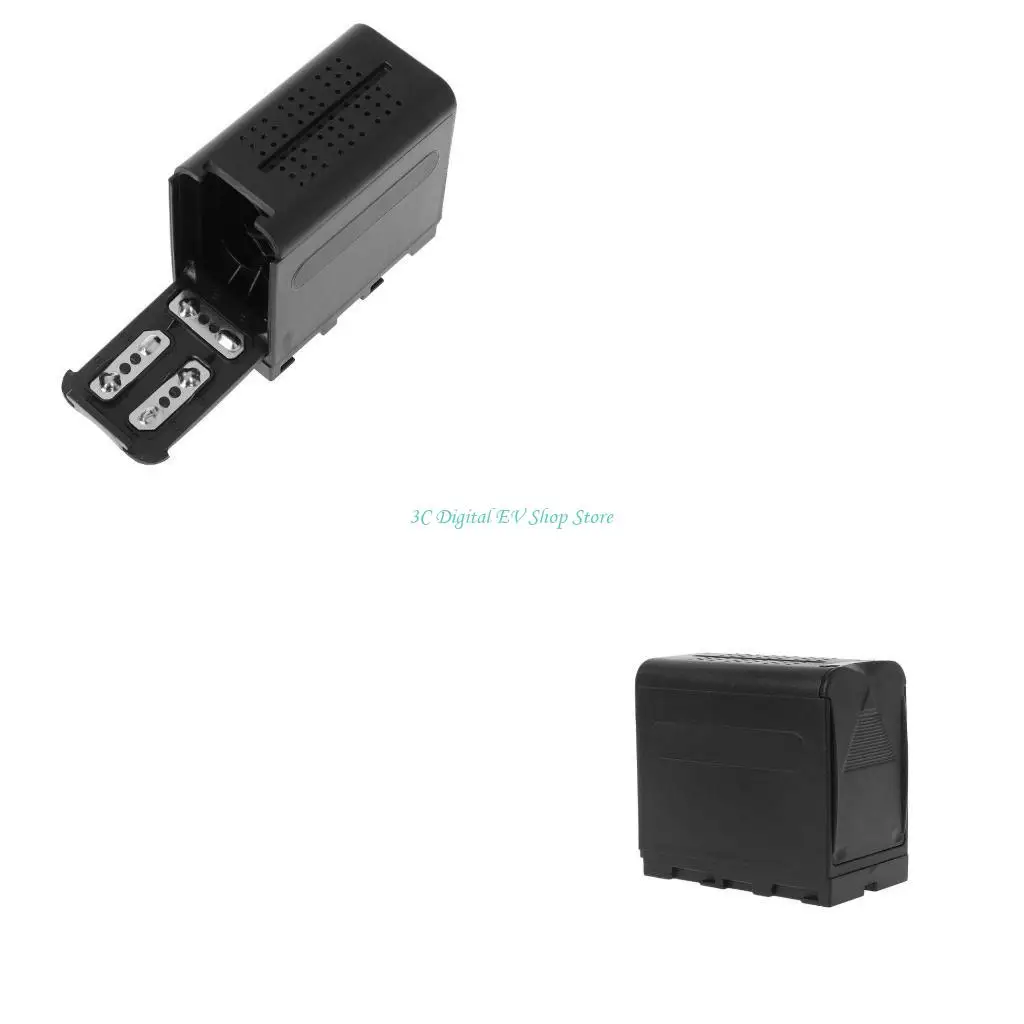 E74D Durable 6pcs AA Battery Case Pack Battery Holder Power as NP-F NP-970 Series Battery for LED Video Light Panel / Monitor