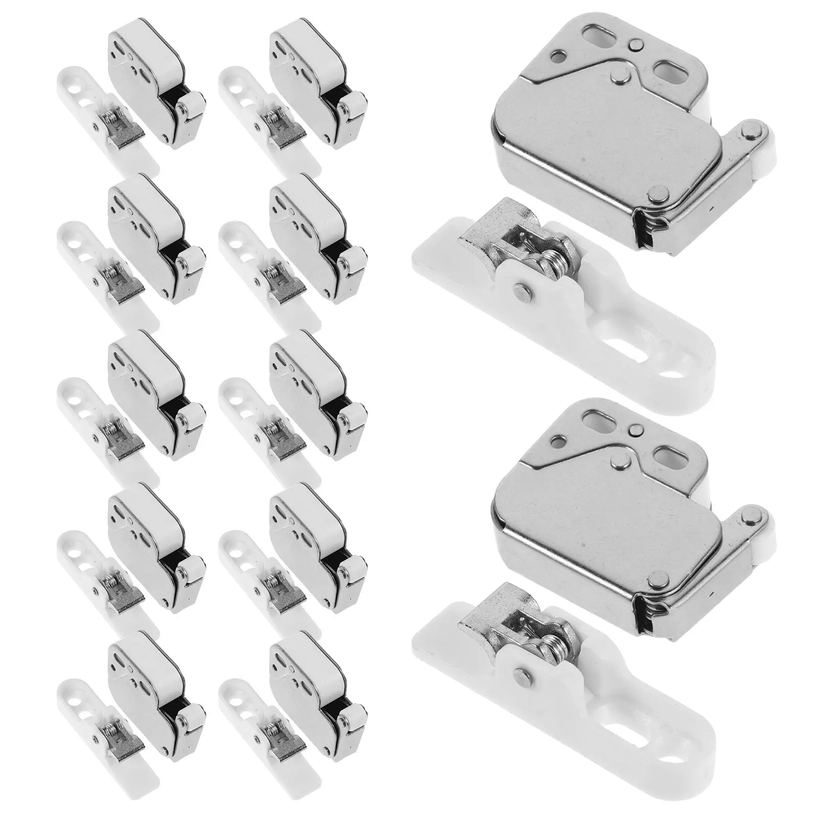 Cabinet Door Ball Catch 10 Sets Silver Rebound Latch Gear Wheel Lock for Kitchen Sliding Doors