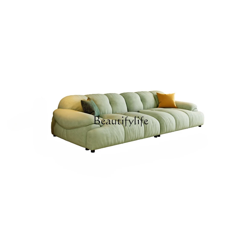 

Living room household cream wind green small apartment cloud sofa milk fleece