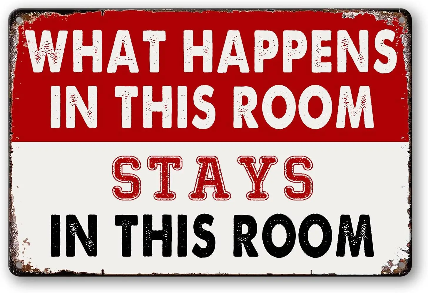 Room Signs Man Cave Wall Decor For Men Funny Metal Tin Bedroom Sign What Happens In This Room Stays In This Room Signs Vintage D