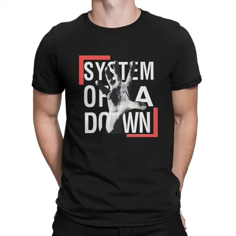 System of A Down Newest TShirt for Men Cool Palm Round Neck Pure Cotton T Shirt Hip Hop Birthday Gifts OutdoorWear