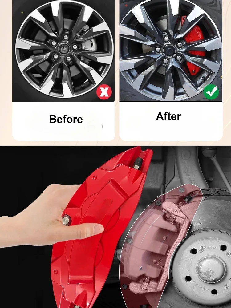 For Toyota RAV4 2026 Car Brake Caliper Cover Aluminum Alloy Front & Rear Wheel Hub Caliper Shell Protector Modified Accessories