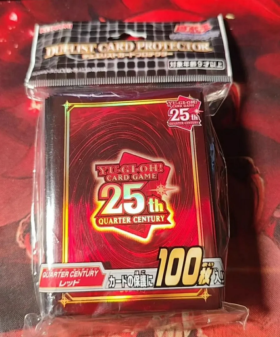 

100Pcs Yugioh KONAMI Duel Monsters 25th Quarter Century Red Edition Official Collection Sealed Duelist Card Protector Sleeves