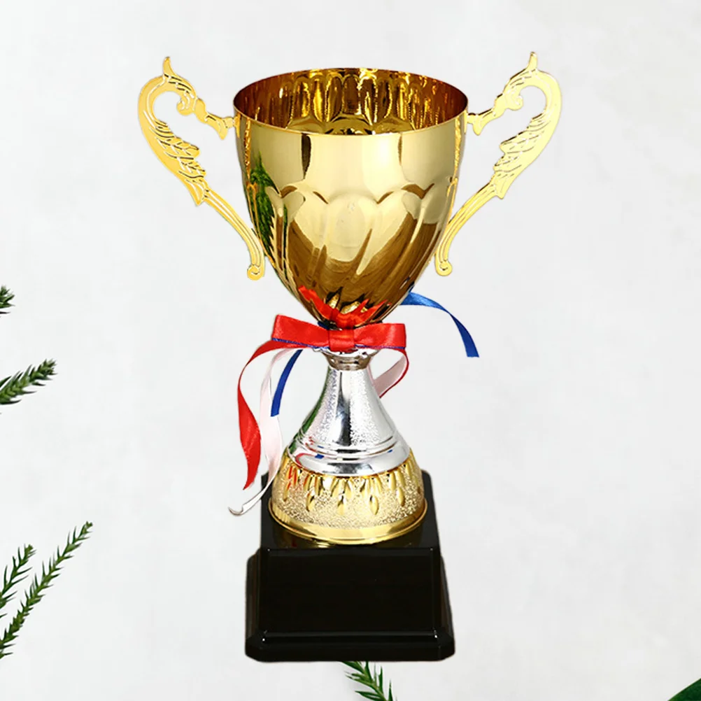 

1PC Sports Match Alloy Trophy Competitive Metal Trophy School Tournament Honor Trophy (24cm) game trophy