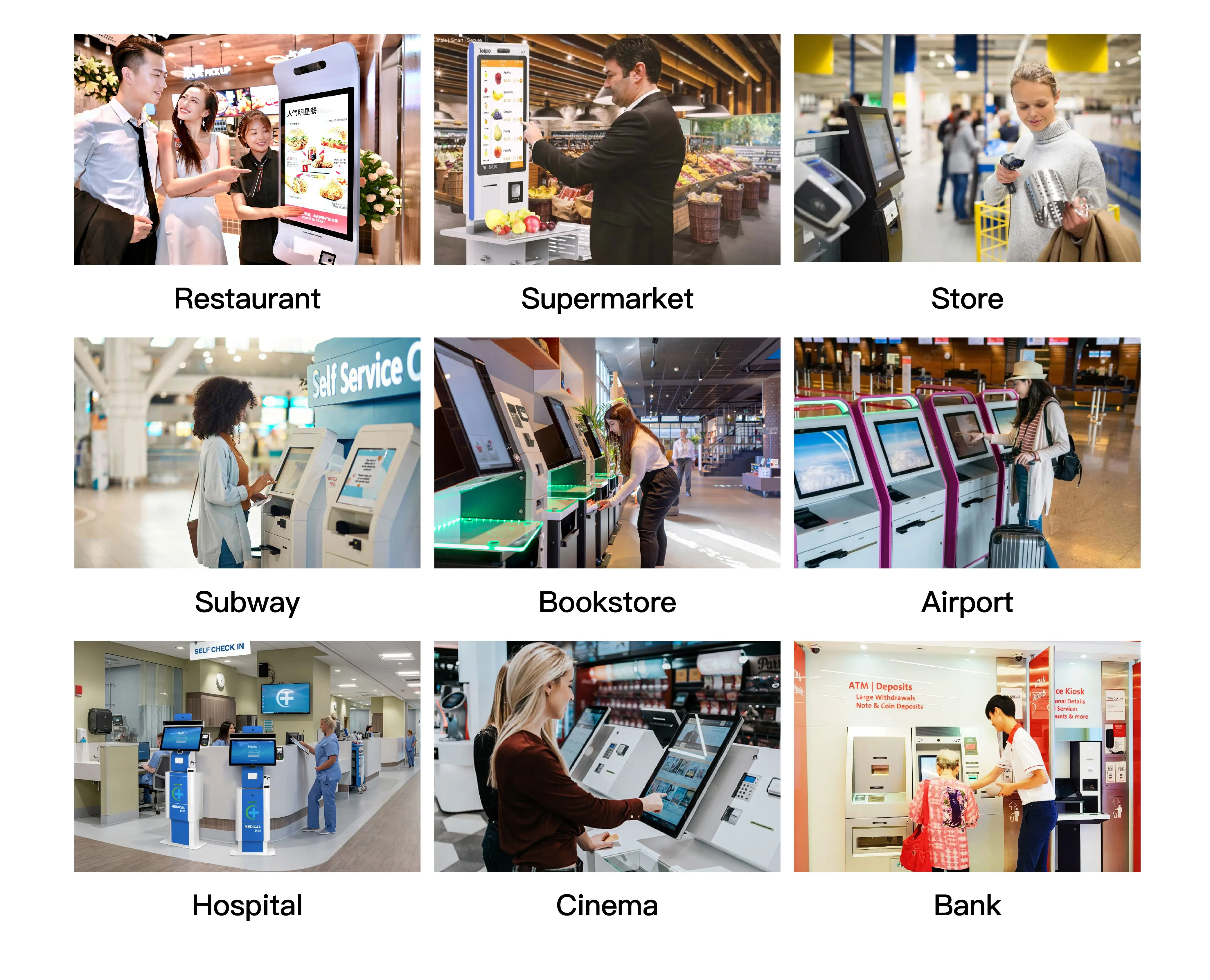 Afrekenen Zelfbedieningsmachines SDK Functionaliteit Touchscreen Zelfbestellende betalingsterminal Geautomatiseerde kassierkiosk Automatisch