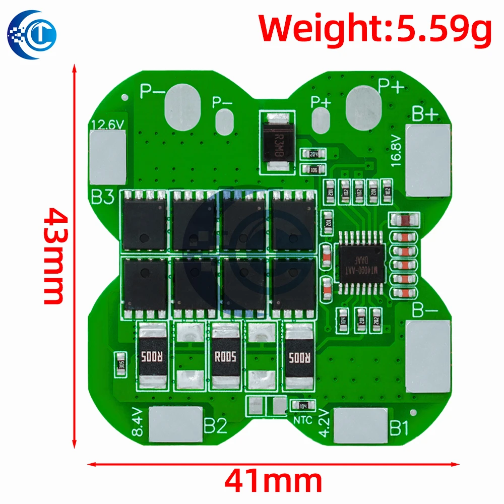 4S 14.8V / 16.8V 20A 8mos BMS PCM Battery Protection Board BMS PCM for Lithium 21700 Ternary Lithium Battery Board
