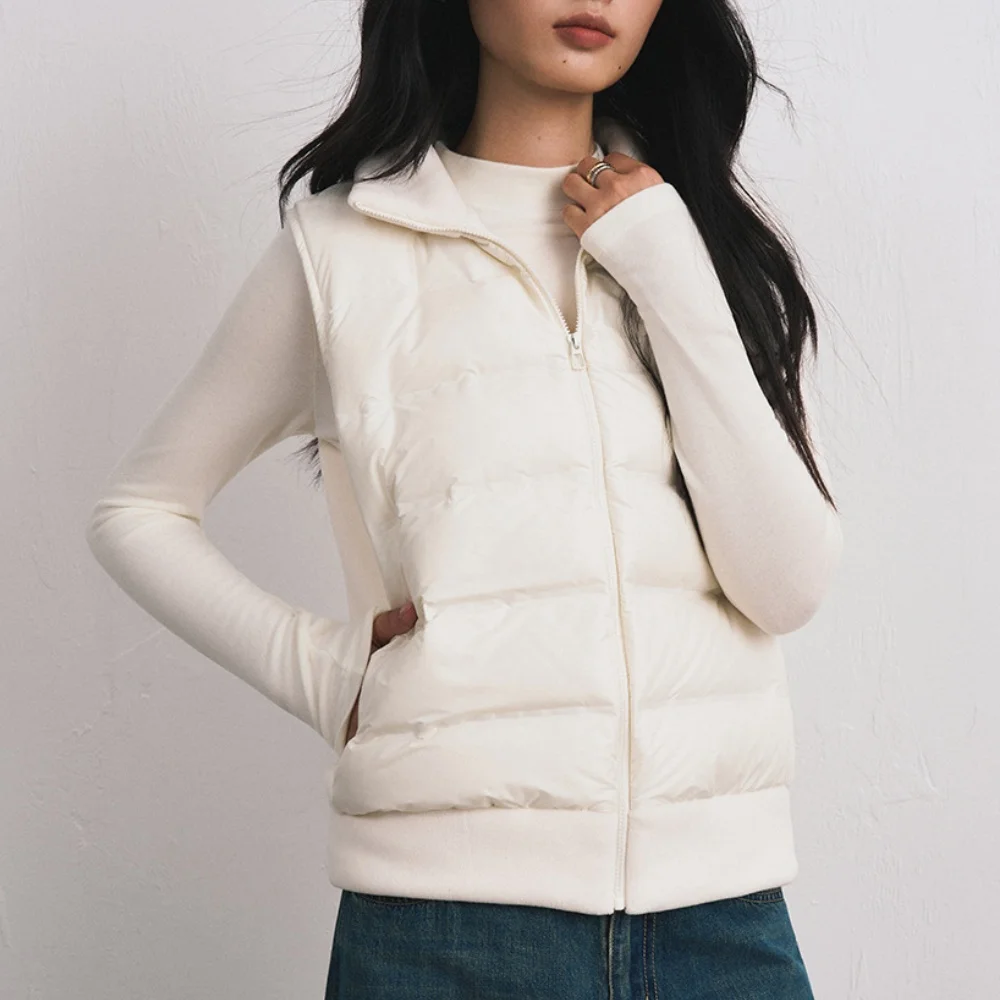 Polar Fleece Winter Down Vests Women's Jackets Casual Warm Sleeveless Solid Color Zip Up Vests Mid-season 2026 New Female Coats