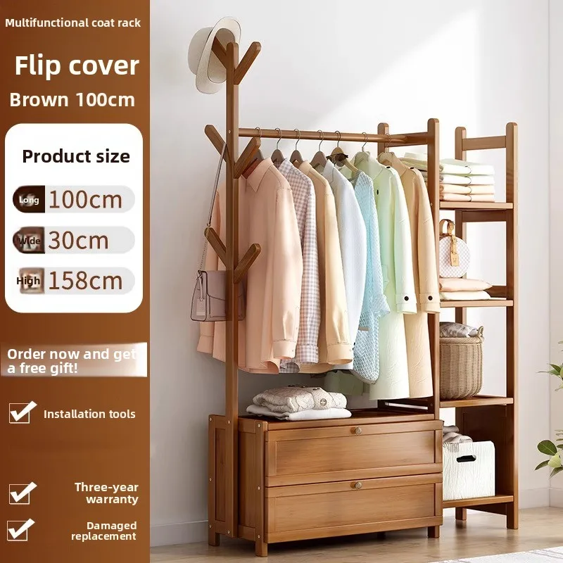 Hanging Hanger Floor-to-ceiling Bedroom Household Coat Rack Simple Indoor Rack Hanging Clothes Rack Storage Rack Entry Door