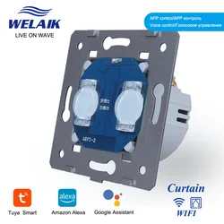 WELAIK EU WIFI Tuya Alexa Shuttes Blind Curtain Wall Touch Switch Google 2gang 1way Wall Switch Control A921CL-WIFI