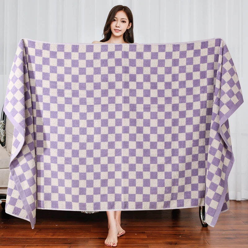 70x140cm Pure cotton bath towel for adults, large home-use all-cotton towel, highly absorbent and lint-free, unisex wrap towel