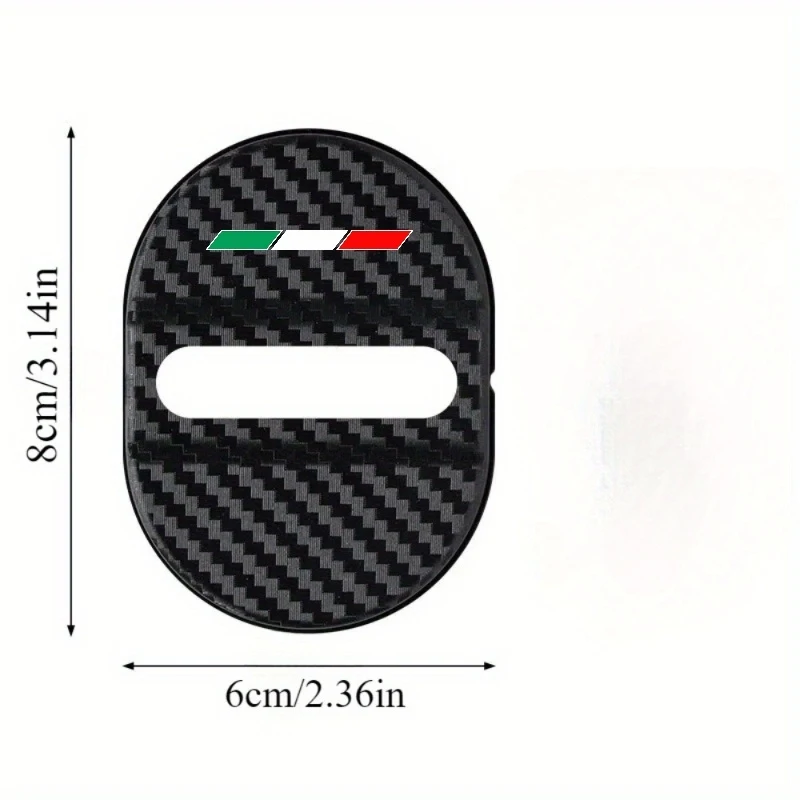 Italian Tri-Color Carbon Fiber textured 4Pcs Car Door Lock Protection Cover Limiter Anti-collision Cu Stickers Accessories