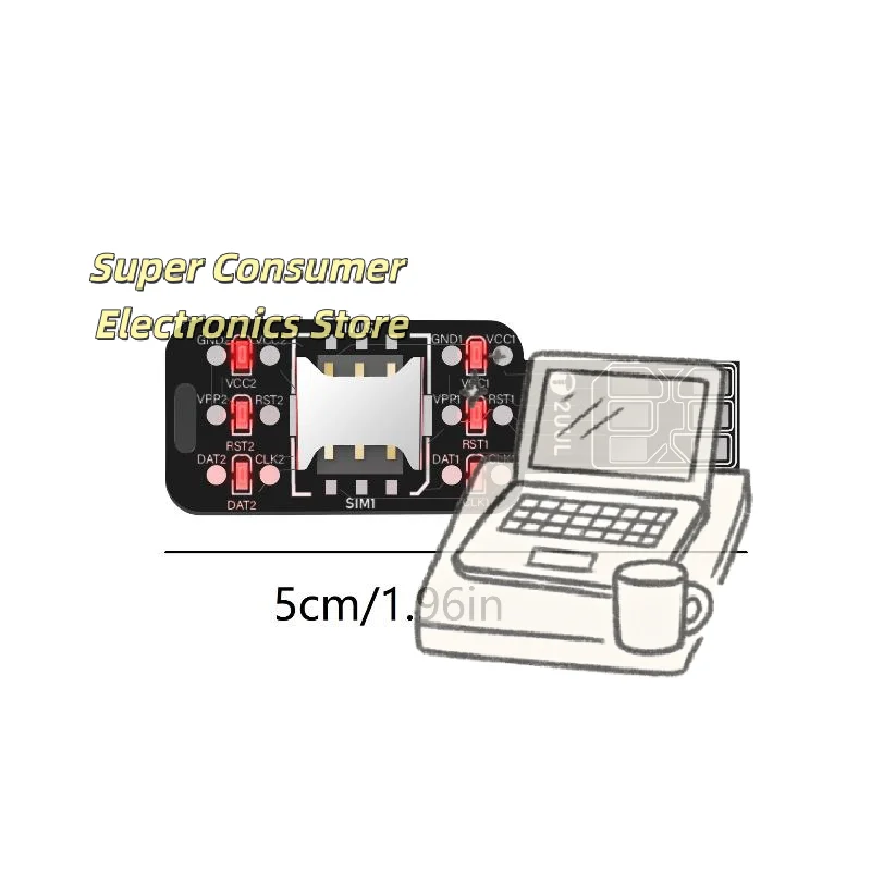 2UUL Dual SIM Card Testing Tool LED Light Prompt Fast Detection for Phone Repair Technicians Workshops